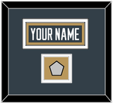 Vegas Nameplate & 2023 Stanley Cup Champions Patch - Home Steel Gray - Double Mat 2