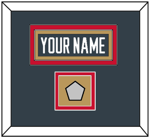 Vegas Nameplate & 2023 Stanley Cup Champions Patch - Home Steel Gray - Double Mat 3