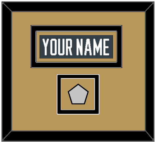 Vegas Nameplate & 2023 Stanley Cup Finals Patch - Home Steel Gray - Double Mat 5