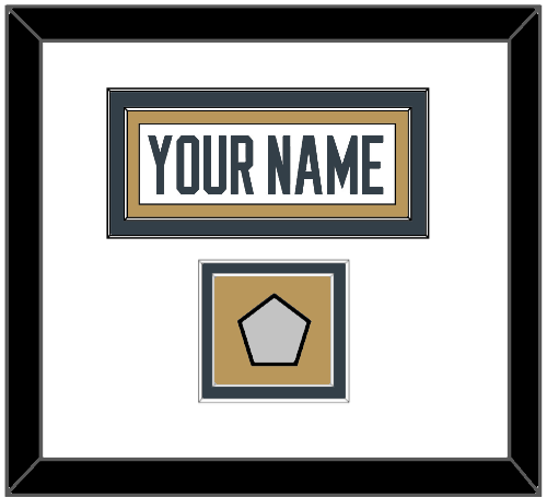 Vegas Nameplate & 2023 Stanley Cup Champions Patch - Road White - Double Mat 1