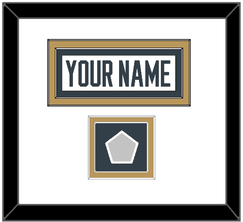 Vegas Nameplate & 2023 Stanley Cup Champions Patch - Road White - Double Mat 2