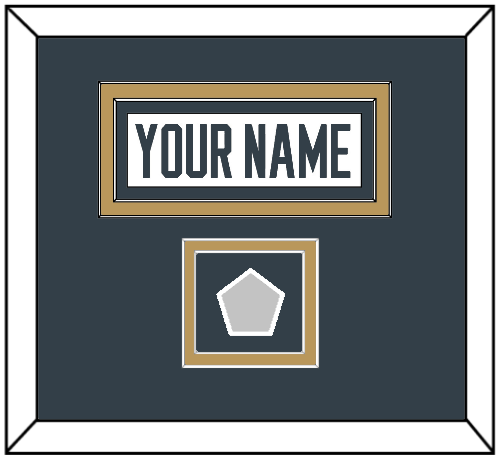 Vegas Nameplate & 2023 Stanley Cup Champions Patch - Road White - Double Mat 3