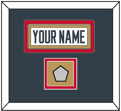 Vegas Nameplate & 2023 Stanley Cup Champions Patch - Road White - Double Mat 4