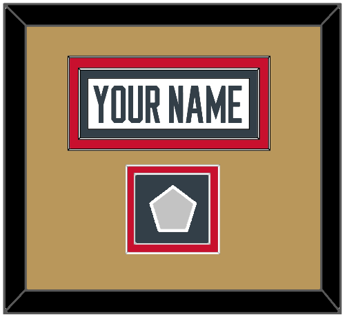 Vegas Nameplate & 2023 Stanley Cup Champions Patch - Road White - Double Mat 6