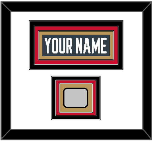 Vegas Nameplate & 2023 Stanley Cup Finals Patch - Home Steel Gray - Triple Mat 1