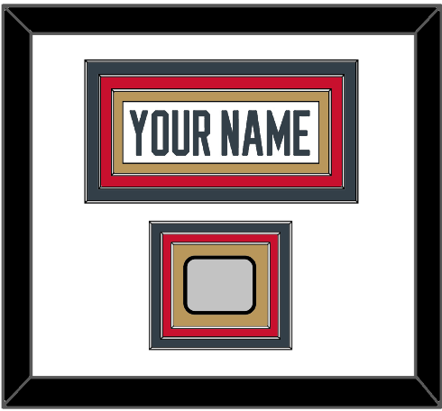 Vegas Nameplate & 2023 Stanley Cup Champions Patch - Road White - Triple Mat 1