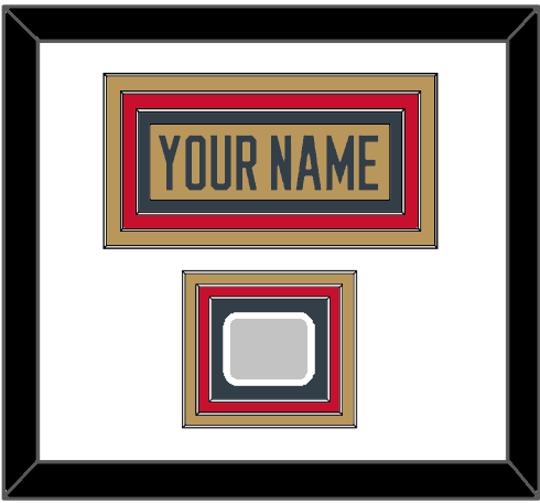 Vegas Nameplate & 2023 Stanley Cup Champions Patch - Alternate Gold - Triple Mat 1