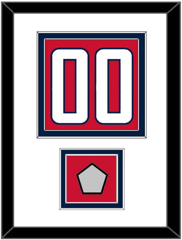 Washington Number (Back) & Stanley Cup Champions Patch - Home Red - Double Mat 1