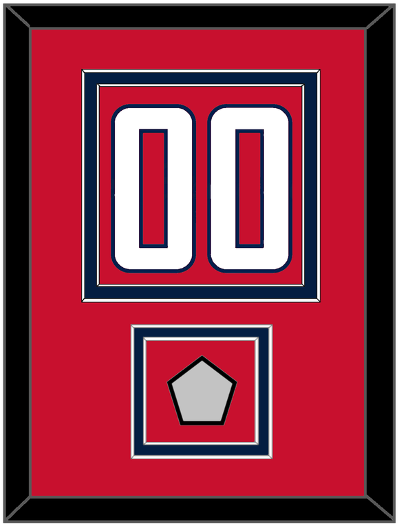 Washington Number (Back) & Stanley Cup Champions Patch - Home Red - Double Mat 2