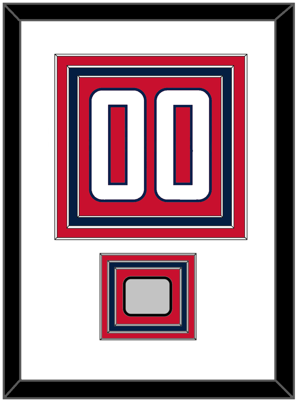 Washington Number (Back) & Stanley Cup Finals Patch - Home Red - Triple Mat 1