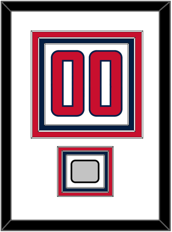 Washington Number (Back) & Stanley Cup Finals Patch - Road White - Triple Mat 1