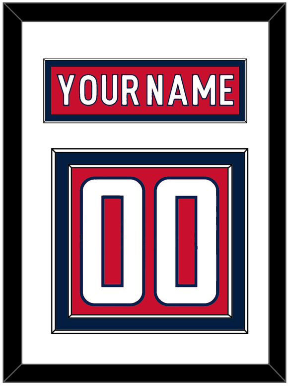 Washington Nameplate & Number (Back) - Home Red - Double Mat 1