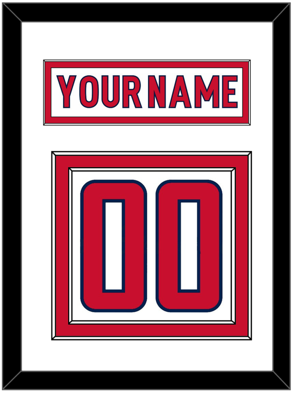 Washington Nameplate & Number (Back) - Road White - Double Mat 1