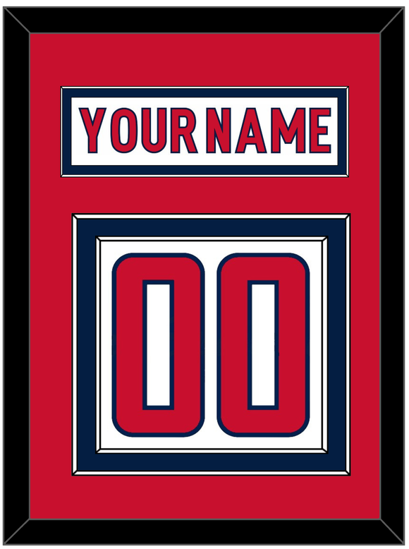 Washington Nameplate & Number (Back) - Road White - Double Mat 3