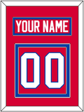 Washington Nameplate & Number (Back) - Road Red (1979-1987) - Double Mat 2