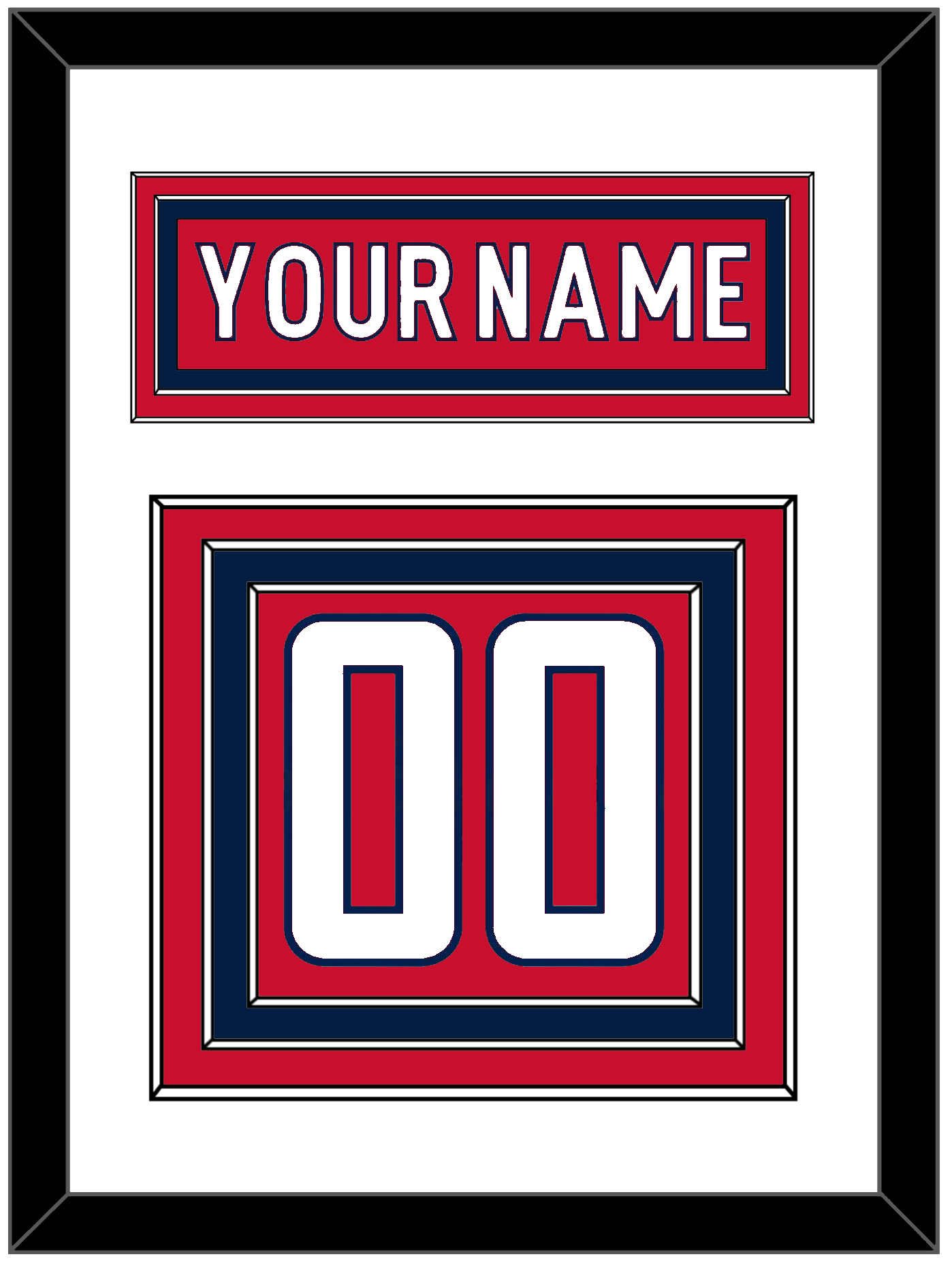 Washington Nameplate & Number (Back) - Home Red - Premier Tier 1
