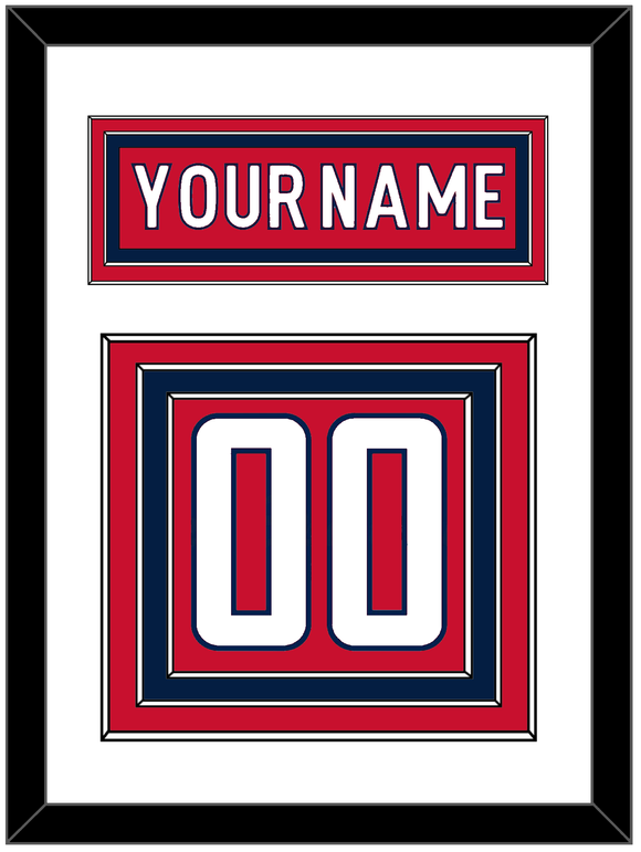Washington Nameplate & Number (Back) - Home Red - Triple Mat 1