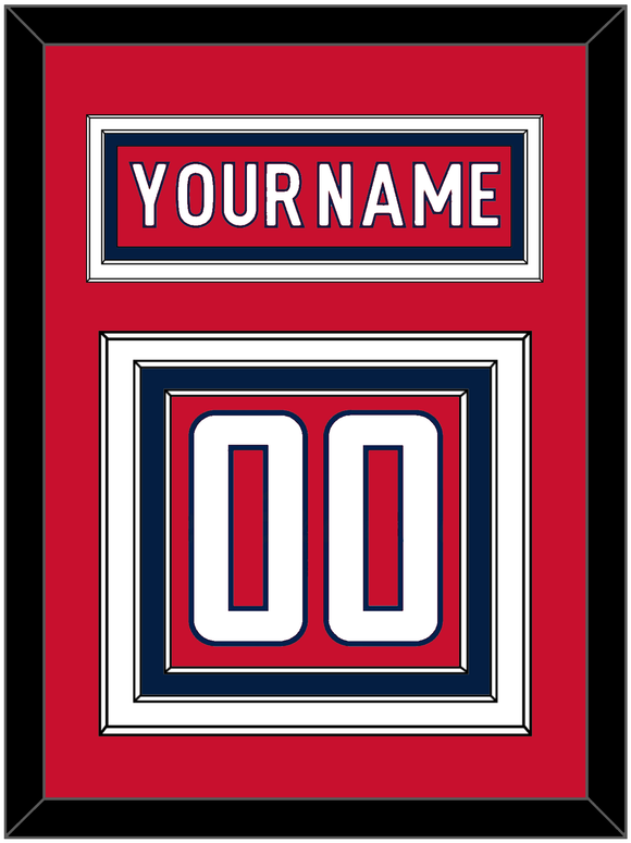 Washington Nameplate & Number (Back) - Home Red - Triple Mat 2