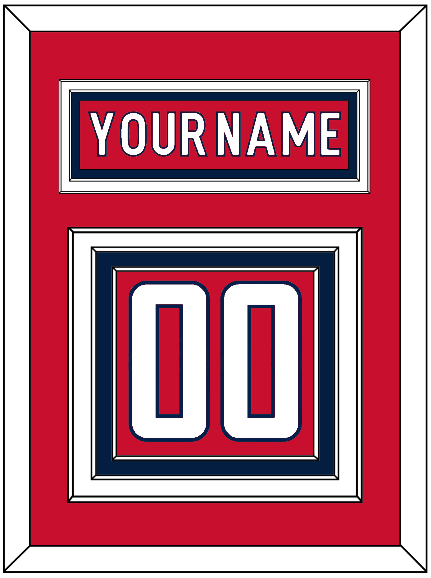 Washington Nameplate & Number (Back) - Home Red - Premier Tier 2