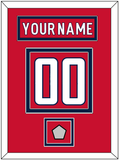 Washington Nameplate & Number (Back) With Stanley Cup Finals Patch - Home Red - Double Mat 2