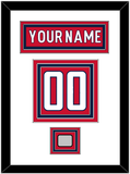 Washington Nameplate & Number (Back) With Stanley Cup Champions Patch - Home Red - Triple Mat 1