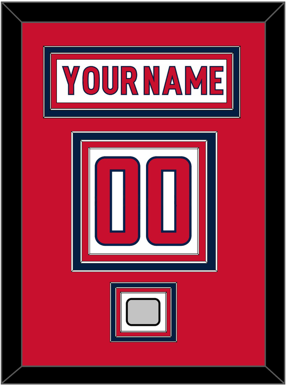 Washington Nameplate & Number (Back) With Stanley Cup Finals Patch - Road White - Triple Mat 2