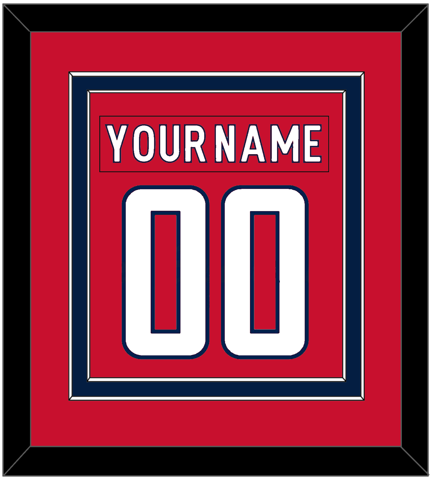 Washington Nameplate & Number (Back) Combined - Home Red - Signature Tier 2