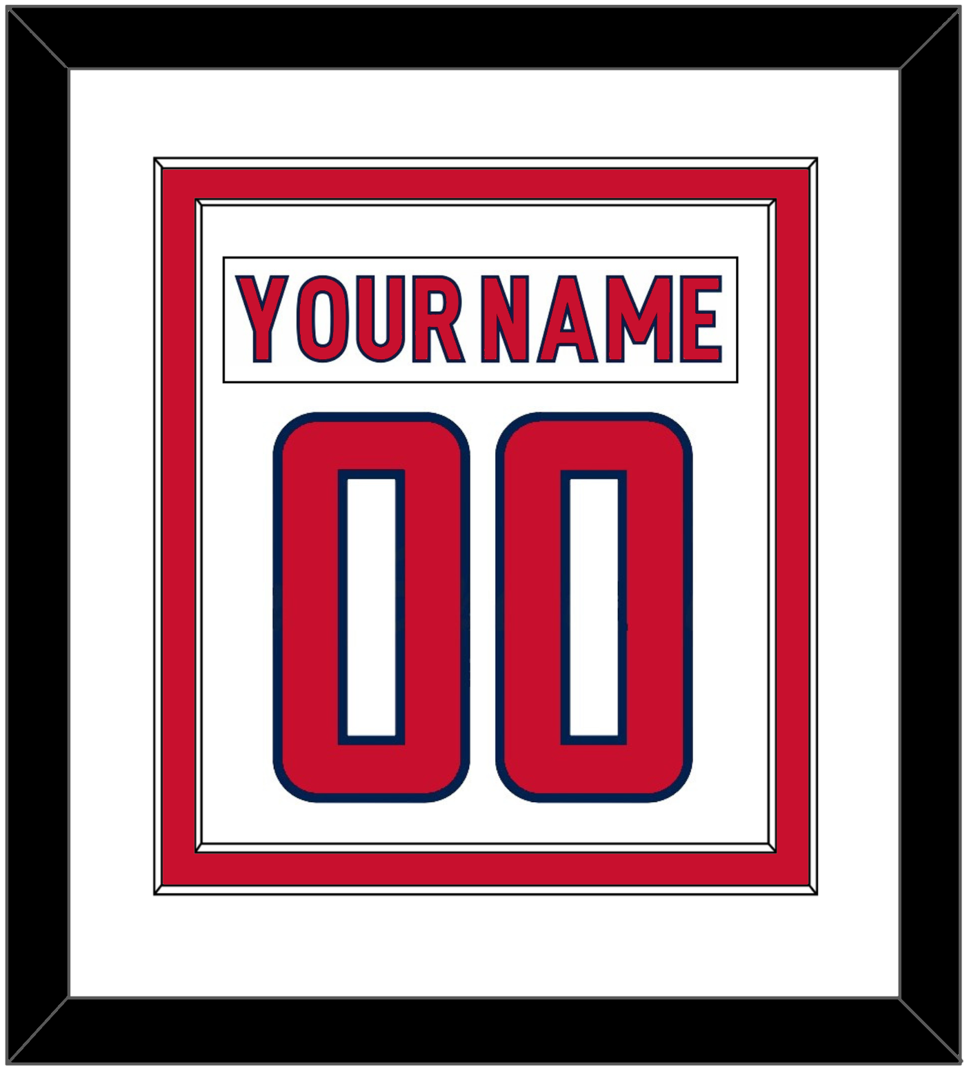 Washington Nameplate & Number (Back) Combined - Road White - Signature Tier 1