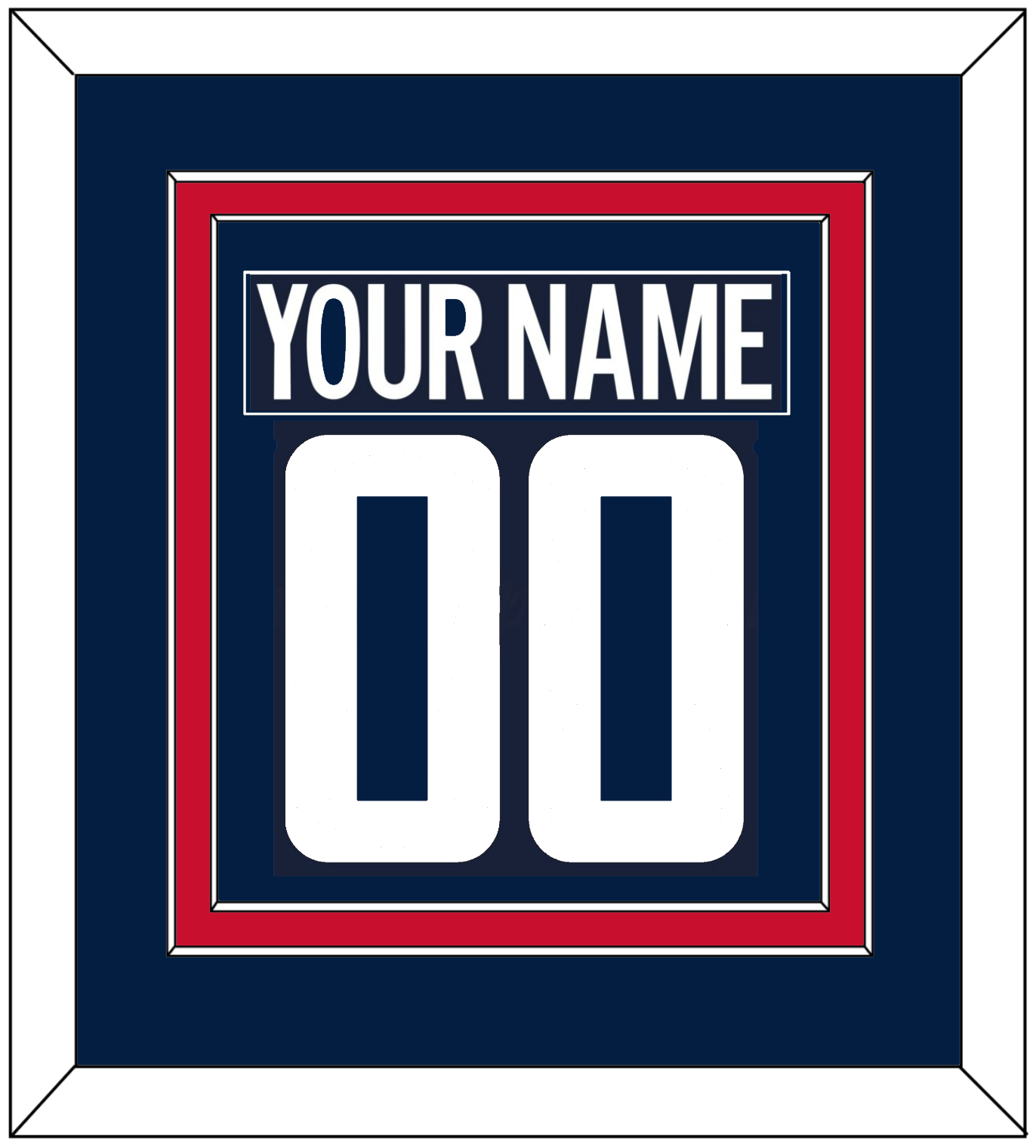 Washington Nameplate & Number (Back) Combined - Alternate Blue (2018-2024) - Signature Tier 2