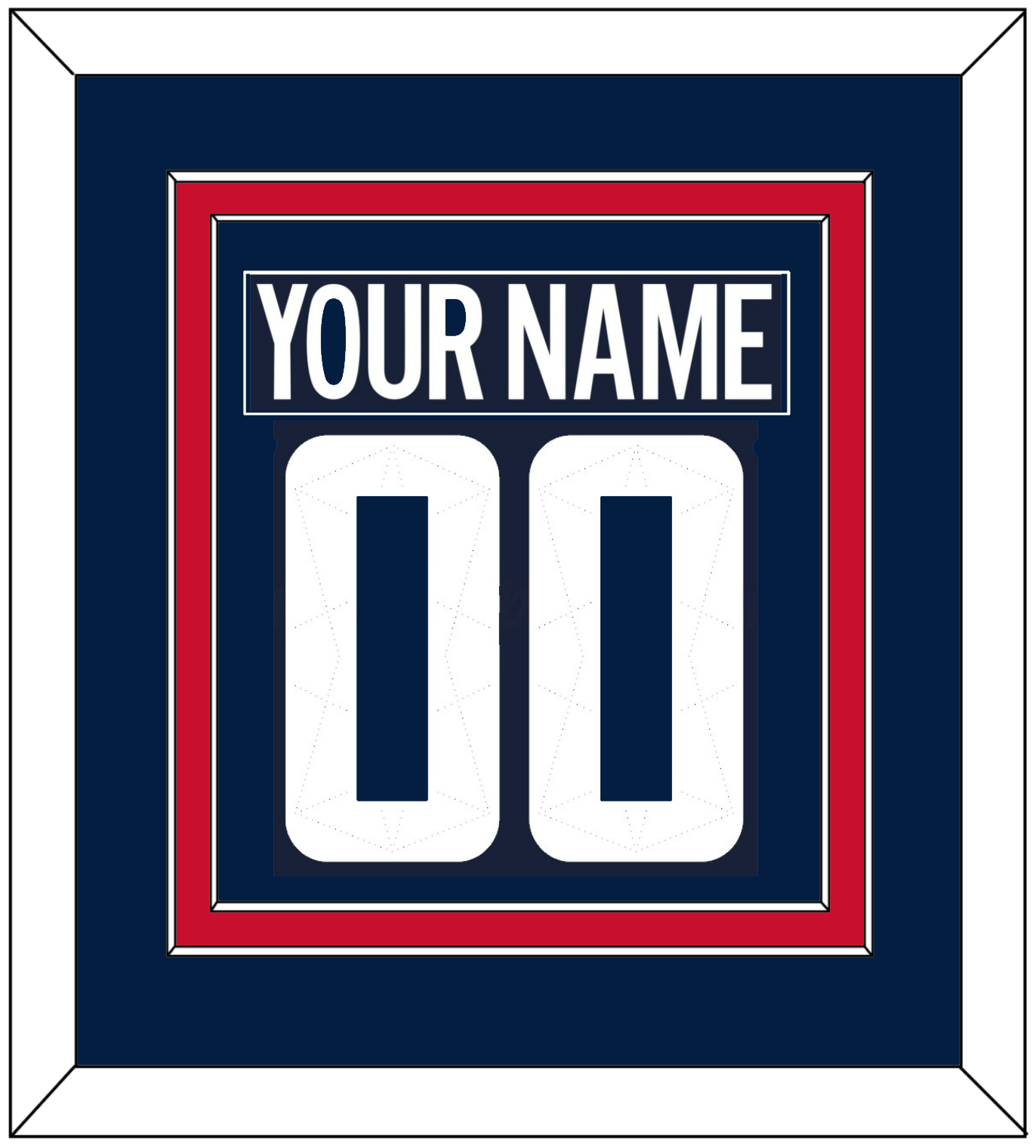 Washington Nameplate & Number (Back) Combined - 2018 Stadium Series Blue - Signature Tier 2