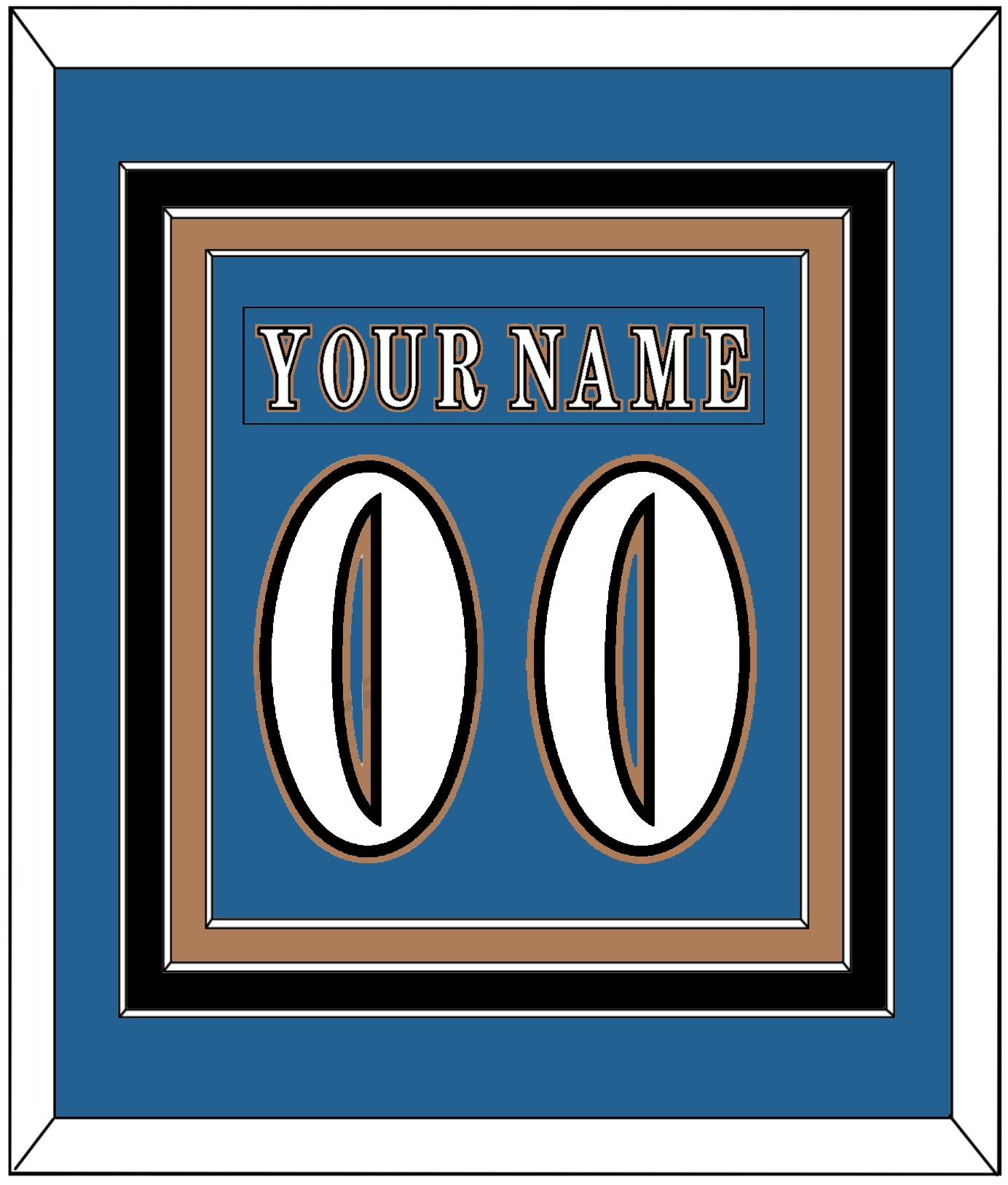 Washington Nameplate & Number (Back) Combined - Road Blue (1995-2000) - Premier Tier 2