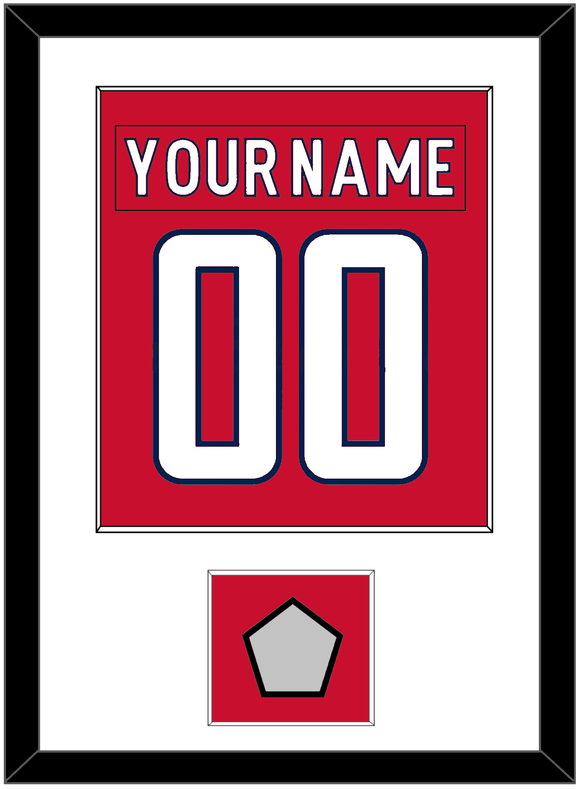 Washington Nameplate & Number (Back) Combined, With Stanley Cup Champions Patch - Home Red - Single Mat 1