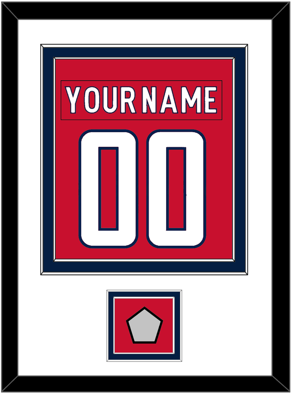 Washington Nameplate & Number (Back) Combined, With Stanley Cup Finals Patch - Home Red - Double Mat 1