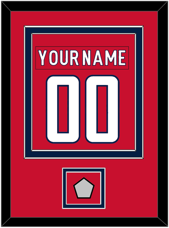 Washington Nameplate & Number (Back) Combined, With Stanley Cup Finals Patch - Home Red - Double Mat 2