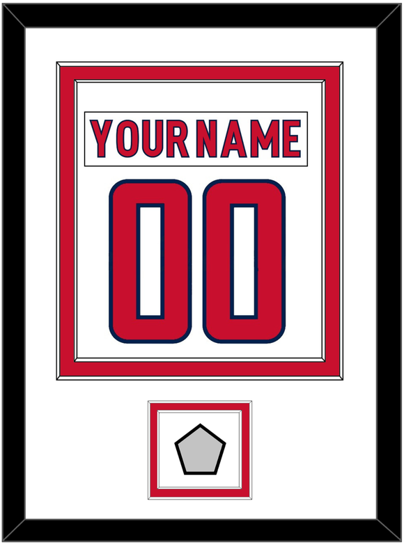 Washington Nameplate & Number (Back) Combined, With Stanley Cup Finals Patch - Road White - Double Mat 1