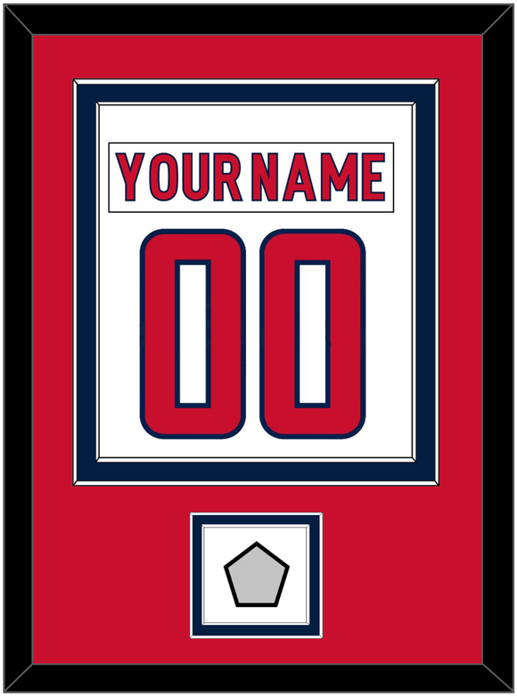 Washington Nameplate & Number (Back) Combined, With Stanley Cup Finals Patch - Road White - Double Mat 3