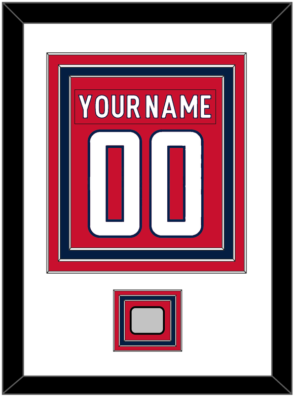 Washington Nameplate & Number (Back) Combined, With Stanley Cup Finals Patch - Home Red - Triple Mat 1