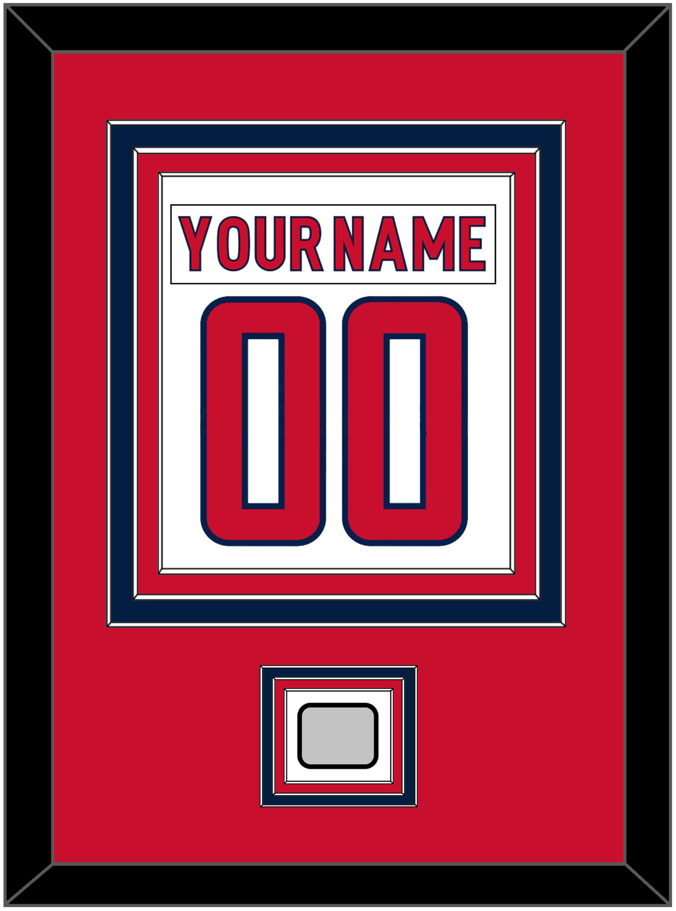 Washington Nameplate & Number (Back) Combined, With Stanley Cup Champions Patch - Road White - Premier Tier 2