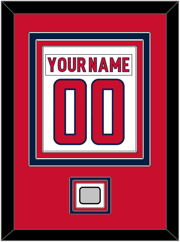 Washington Nameplate & Number (Back) Combined, With Stanley Cup Champions Patch - Road White - Triple Mat 2