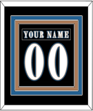 Washington Nameplate & Number (Back) Combined - Alternate Black (2024-2025) - Triple Mat 2