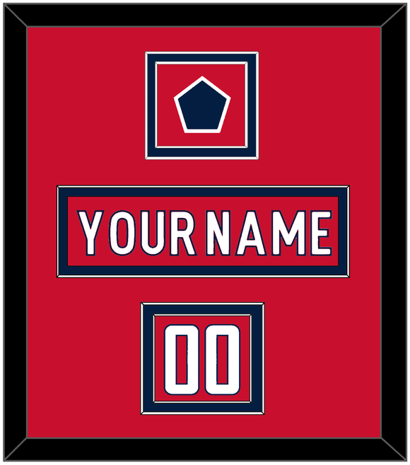 Washington Nameplate, Number (Shoulder) & Jersey Logo Patch - Home Red - Double Mat 1