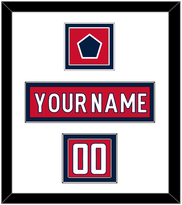 Washington Nameplate, Number (Shoulder) & Jersey Logo Patch - Home Red - Double Mat 2