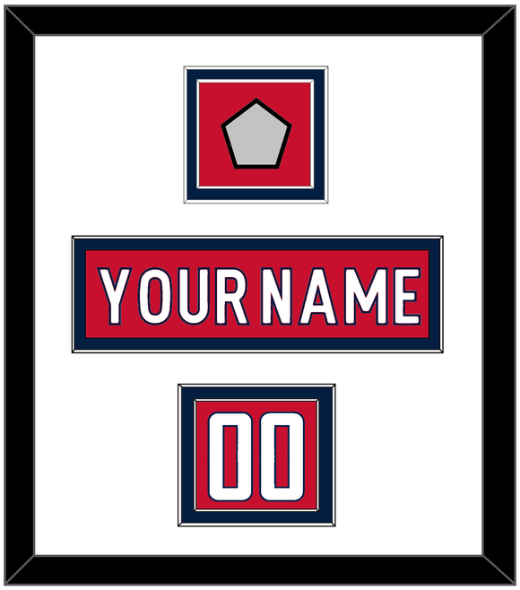 Washington Nameplate, Number (Shoulder) & 2018 Stanley Cup Finals Patch - Home Red - Double Mat 2