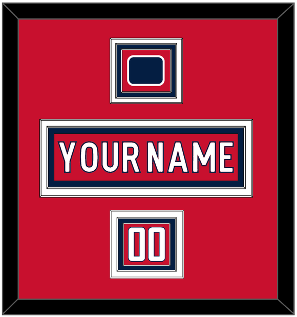 Washington Nameplate, Number (Shoulder) & Jersey Logo Patch - Home Red - Triple Mat 1