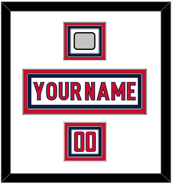 Washington Nameplate, Number (Shoulder) & 2018 Stanley Cup Finals Patch - Road White - Triple Mat 2