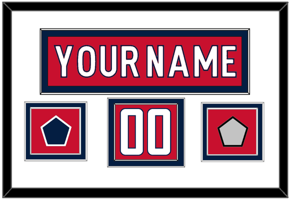 Washington Nameplate & Number (Shoulder) With Stanley Cup Finals & Jersey Logo Patches - Home Red - Double Mat 1