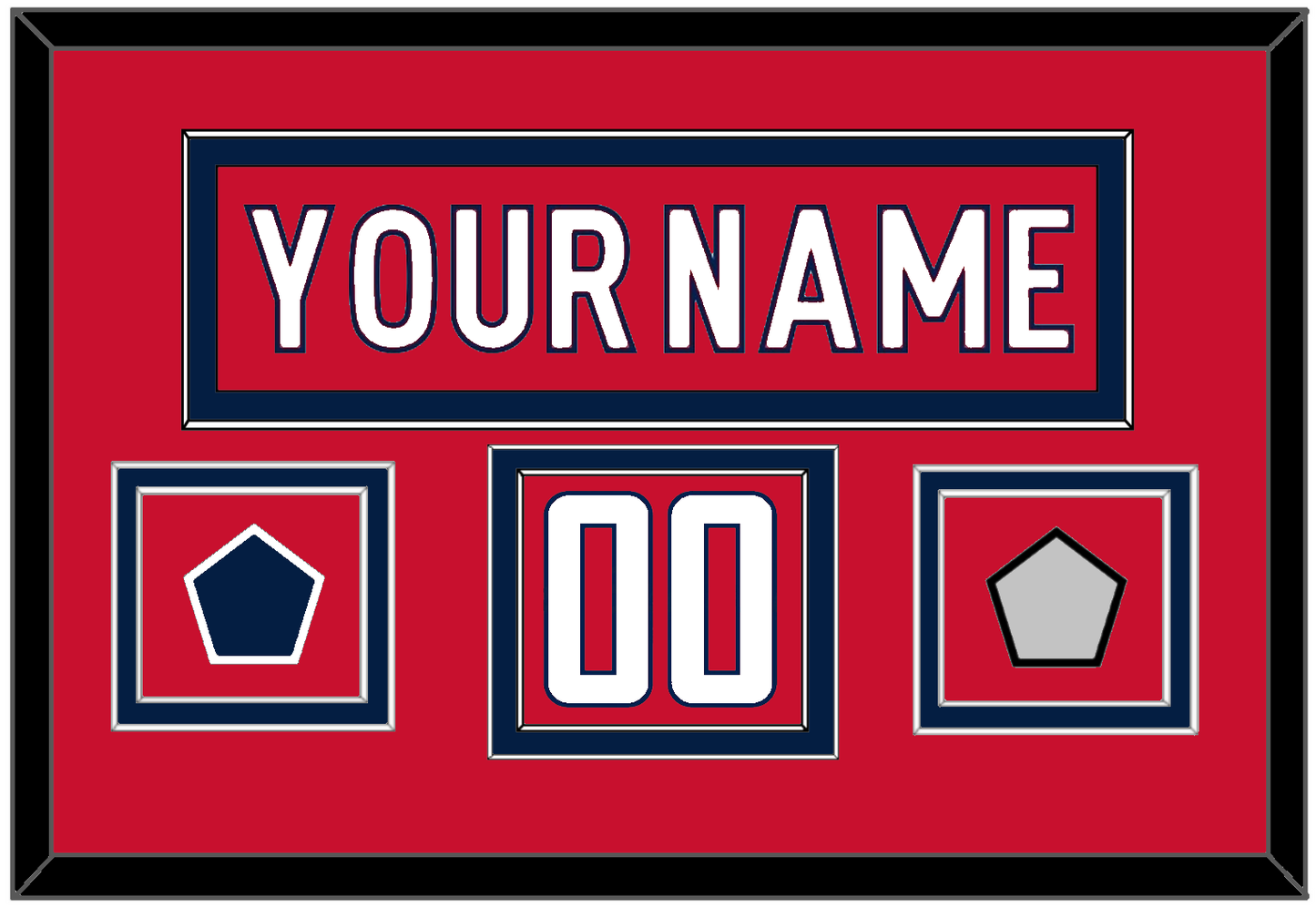 Washington Nameplate & Number (Shoulder) With Stanley Cup Champions & Jersey Logo Patches - Home Red - Signature Tier 2