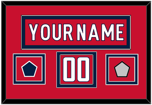 Washington Nameplate & Number (Shoulder) With Stanley Cup Finals & Jersey Logo Patches - Home Red - Double Mat 2