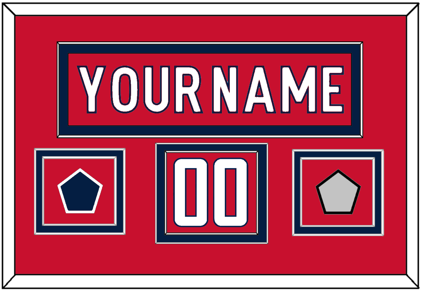 Washington Nameplate & Number (Shoulder) With Stanley Cup Finals & Jersey Logo Patches - Home Red - Signature Tier 2