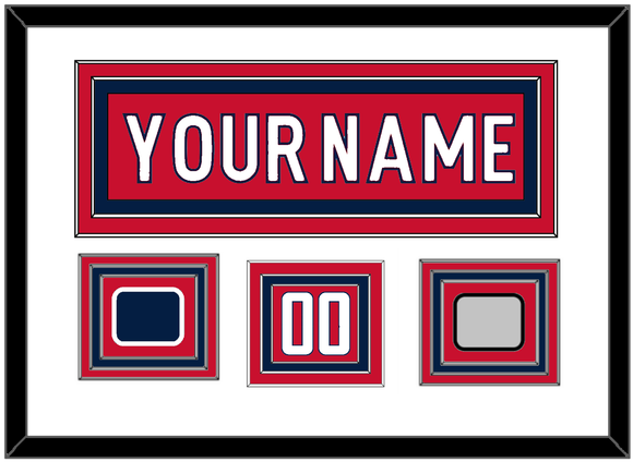 Washington Nameplate & Number (Shoulder) With Stanley Cup Champions & Jersey Logo Patches - Home Red - Triple Mat 1